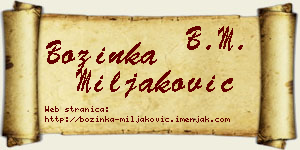 Božinka Miljaković vizit kartica